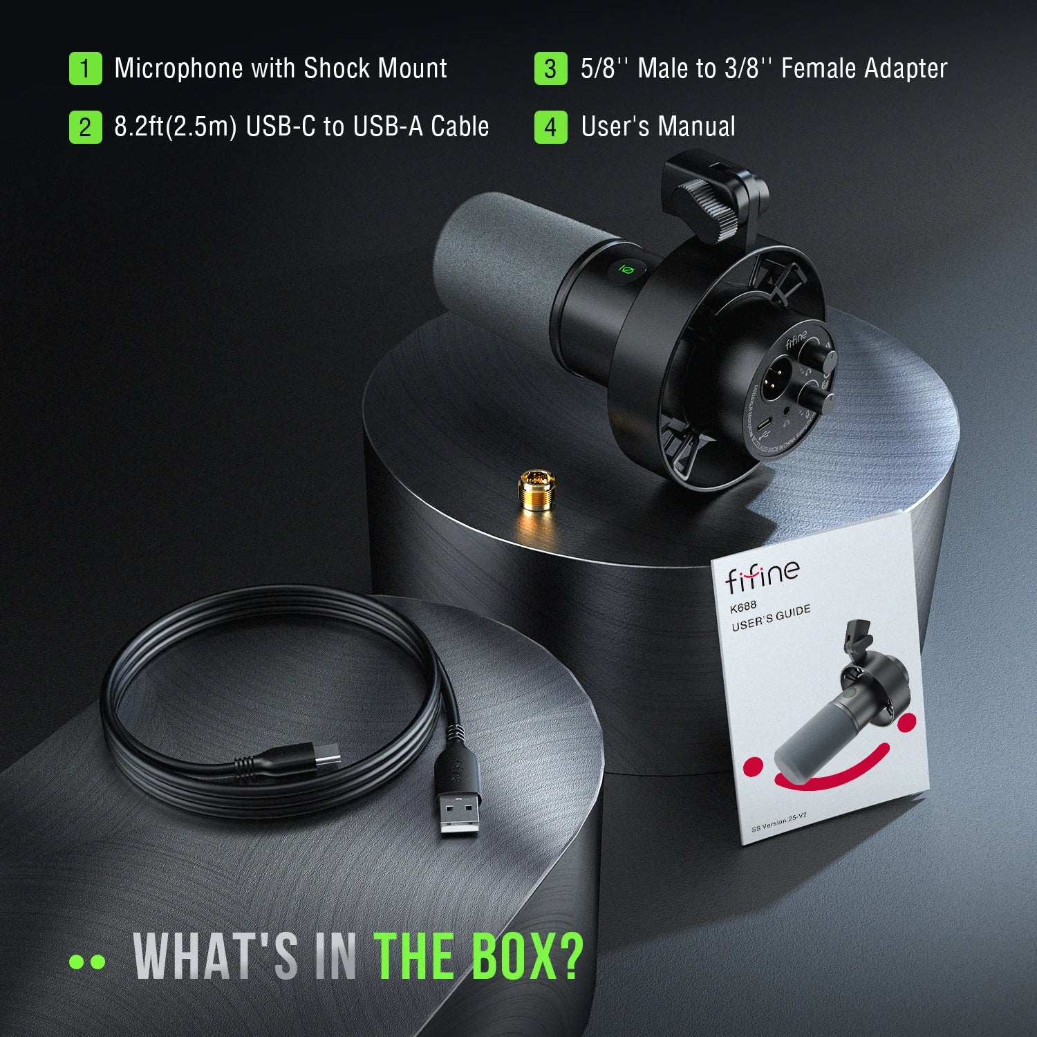 Micrófono FIFINE K688 Whats in the Box?